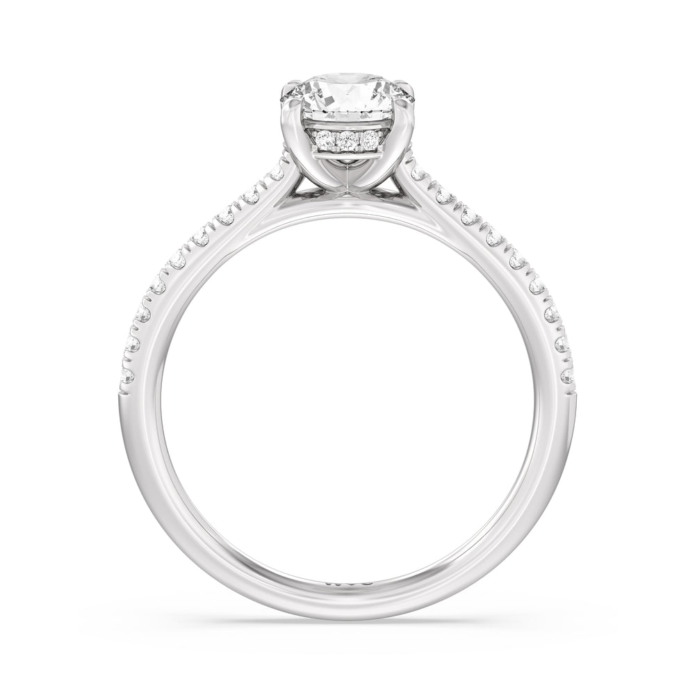 The Mira Engagement Ring with Round Cut Diamond in 14KT Platinum view 2
