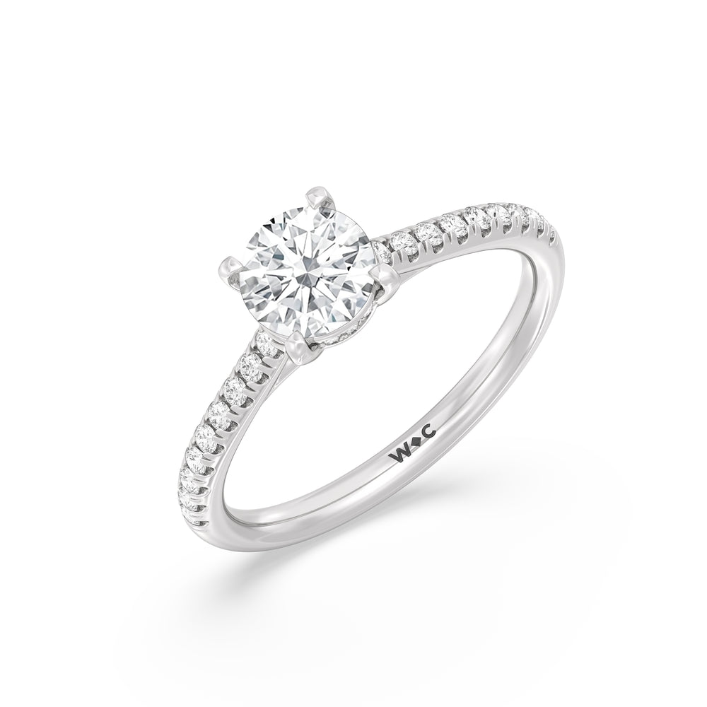 The Mira Engagement Ring with Round Cut Diamond in 14KT Platinum view 3
