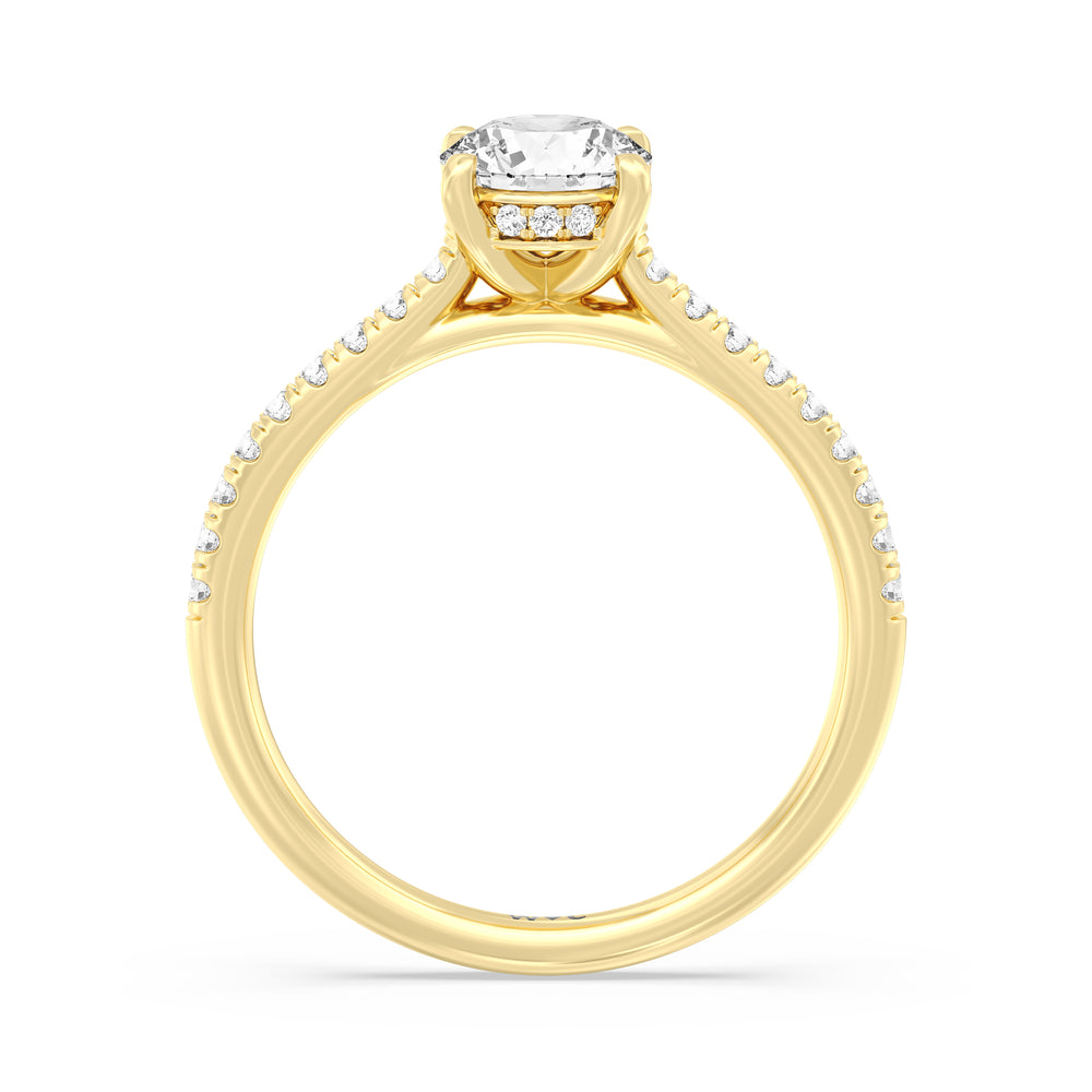 The Mira Engagement Ring with Round Cut Diamond in 14KT Yellow Gold view 2

