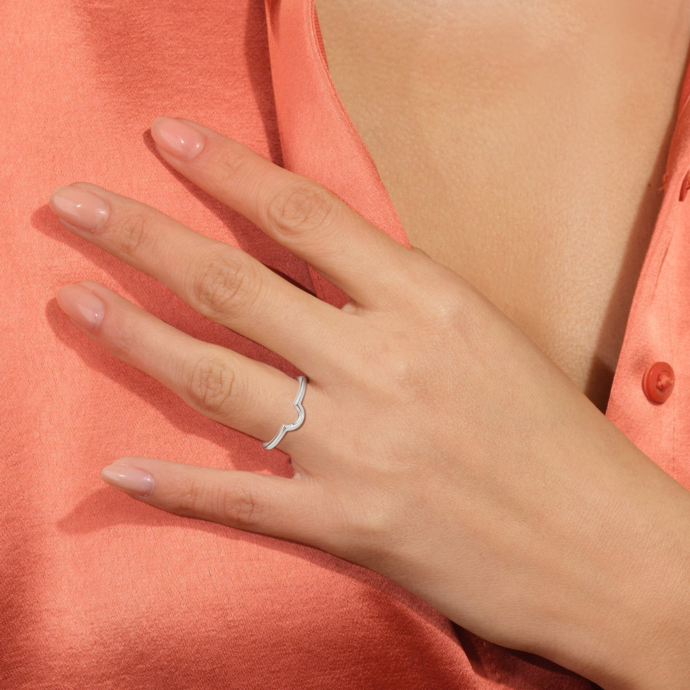 The Zara Wedding Band with 18KT Rose Gold Cut Diamond in 14KT Rose Gold view 5
