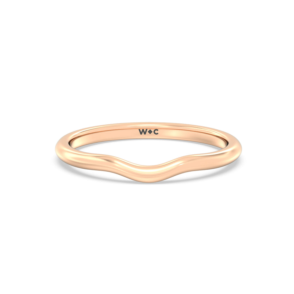 The Lyra Wedding Band with 18KT Rose Gold Cut Diamond in 14KT Rose Gold view 1
