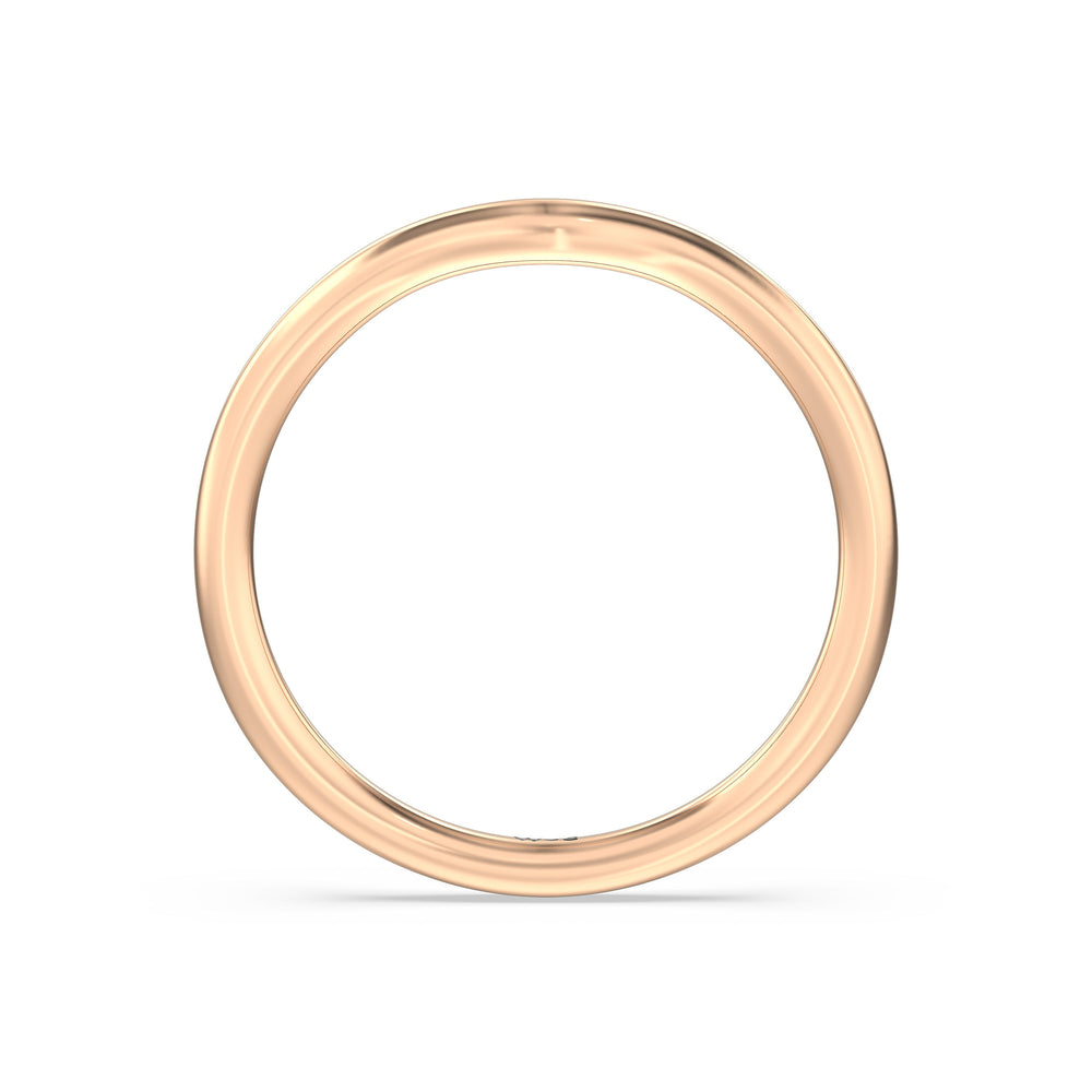 The Lyra Wedding Band with 18KT Rose Gold Cut Diamond in 14KT Rose Gold view 2
