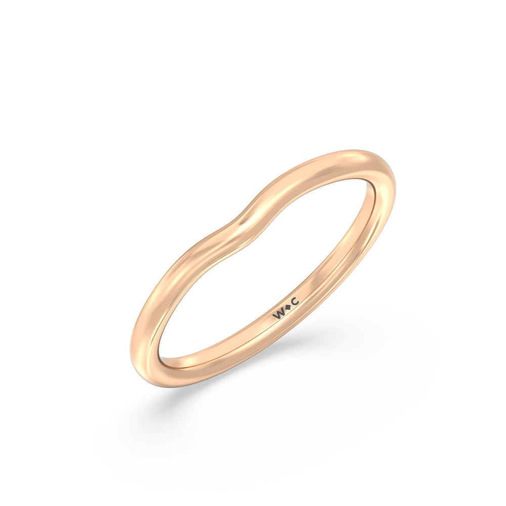 The Lyra Wedding Band with 18KT Rose Gold Cut Diamond in 14KT Rose Gold view 3
