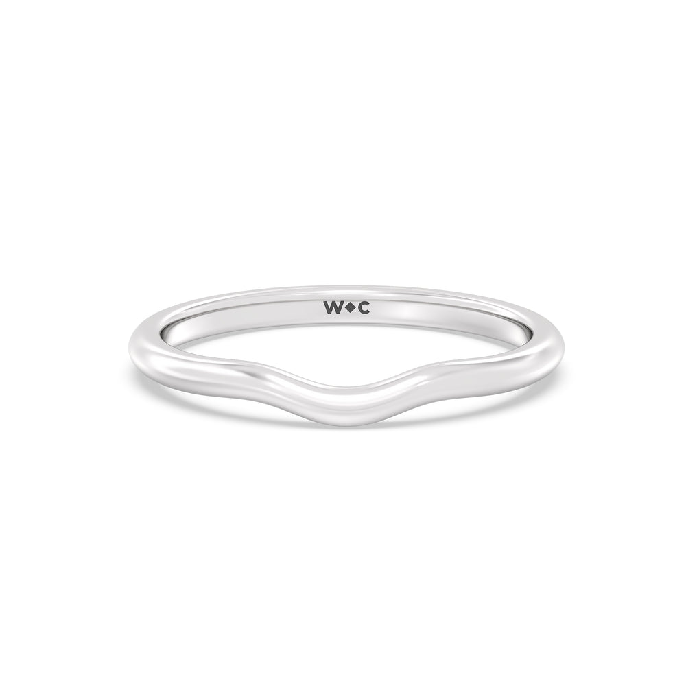 The Lyra Wedding Band with Platinum Cut Diamond in 14KT Platinum view 1
