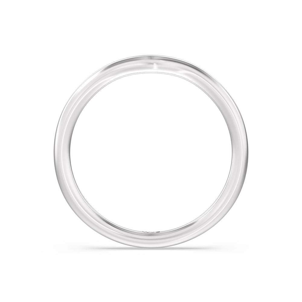 The Lyra Wedding Band with Platinum Cut Diamond in 14KT Platinum view 2
