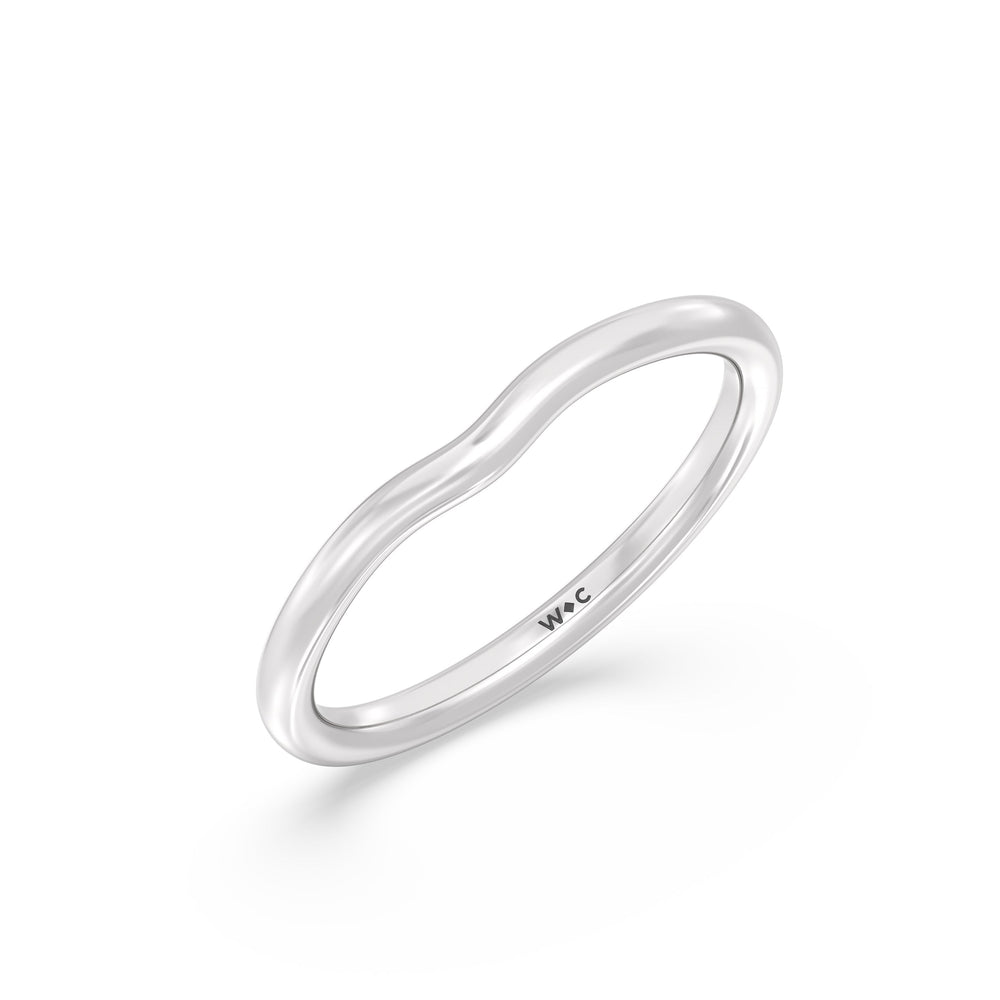 The Lyra Wedding Band with Platinum Cut Diamond in 14KT Platinum view 3
