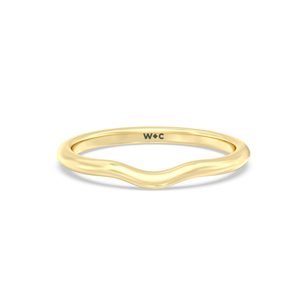 The Lyra Wedding Band with 18KT Yellow Gold Cut Diamond in 14KT Yellow Gold view 1
