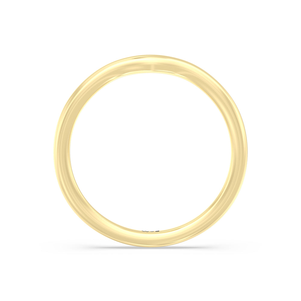 The Lyra Wedding Band with 18KT Yellow Gold Cut Diamond in 14KT Yellow Gold view 2
