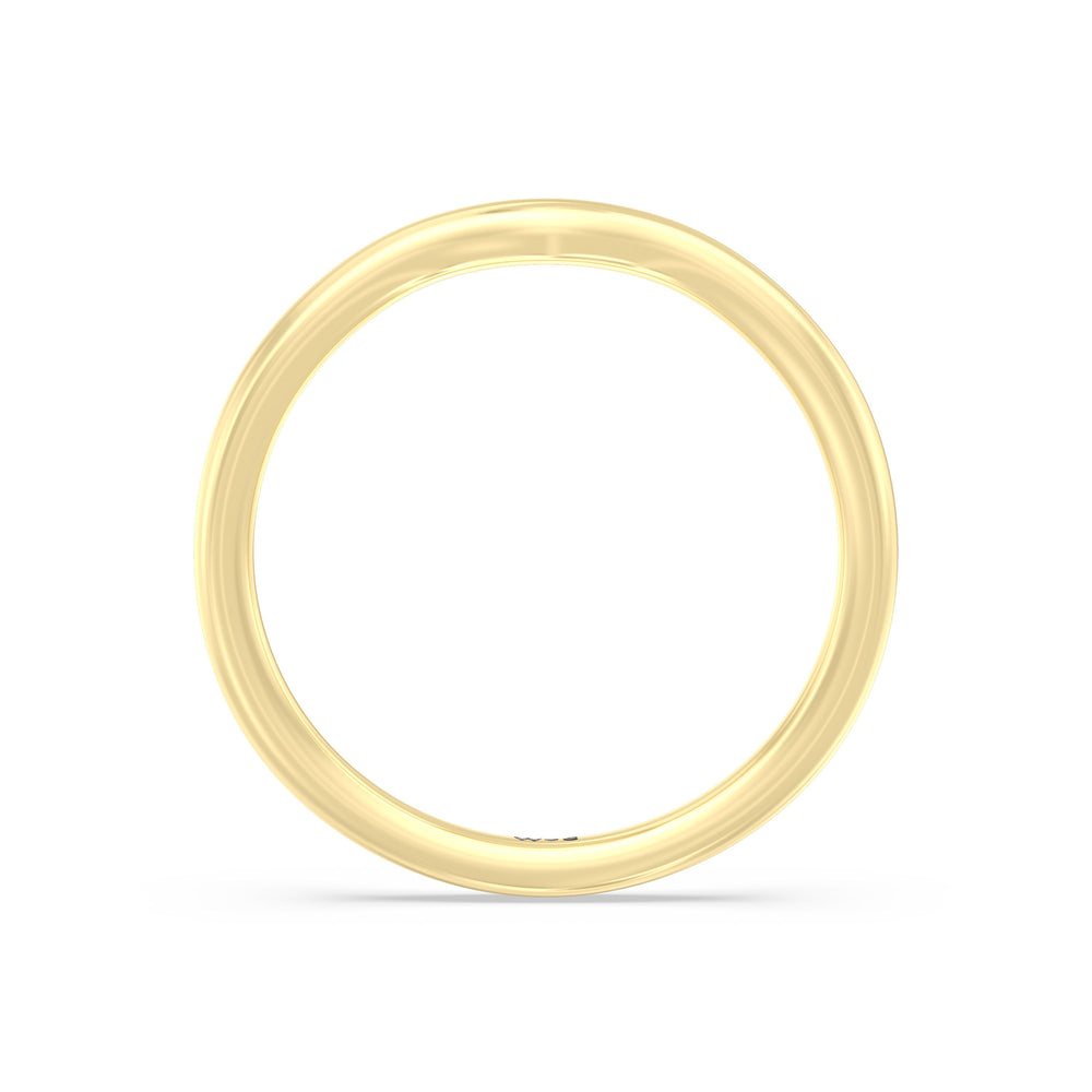 The Lyra Wedding Band with 18KT Yellow Gold Cut Diamond in 14KT Yellow Gold view 2
