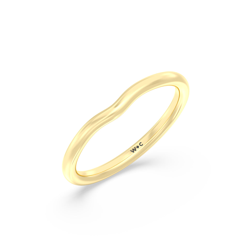 The Lyra Wedding Band with 18KT Yellow Gold Cut Diamond in 14KT Yellow Gold view 3
