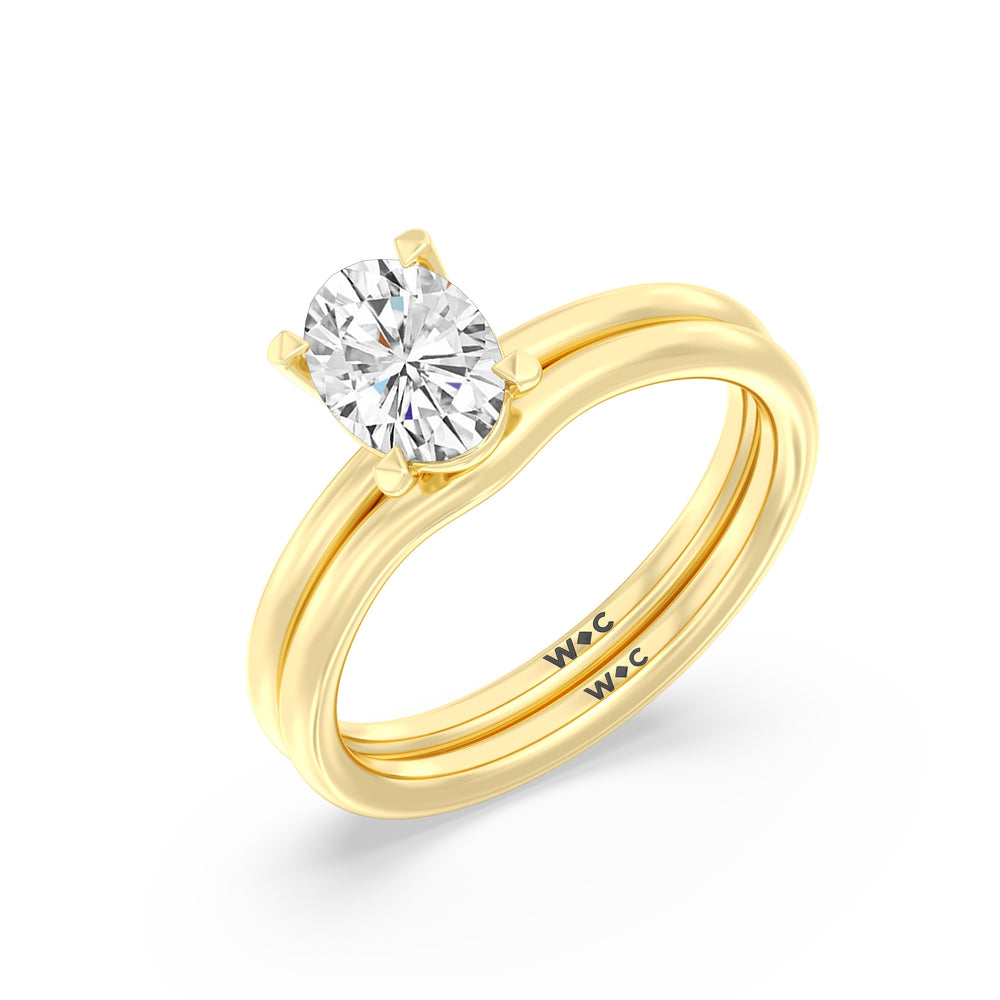 The Lyra Wedding Band with 18KT Yellow Gold Cut Diamond in 14KT Yellow Gold view 4
