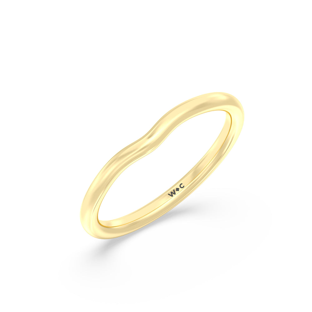 The Lyra Wedding Band with 18KT Yellow Gold Cut Diamond in 14KT Yellow Gold view 3
