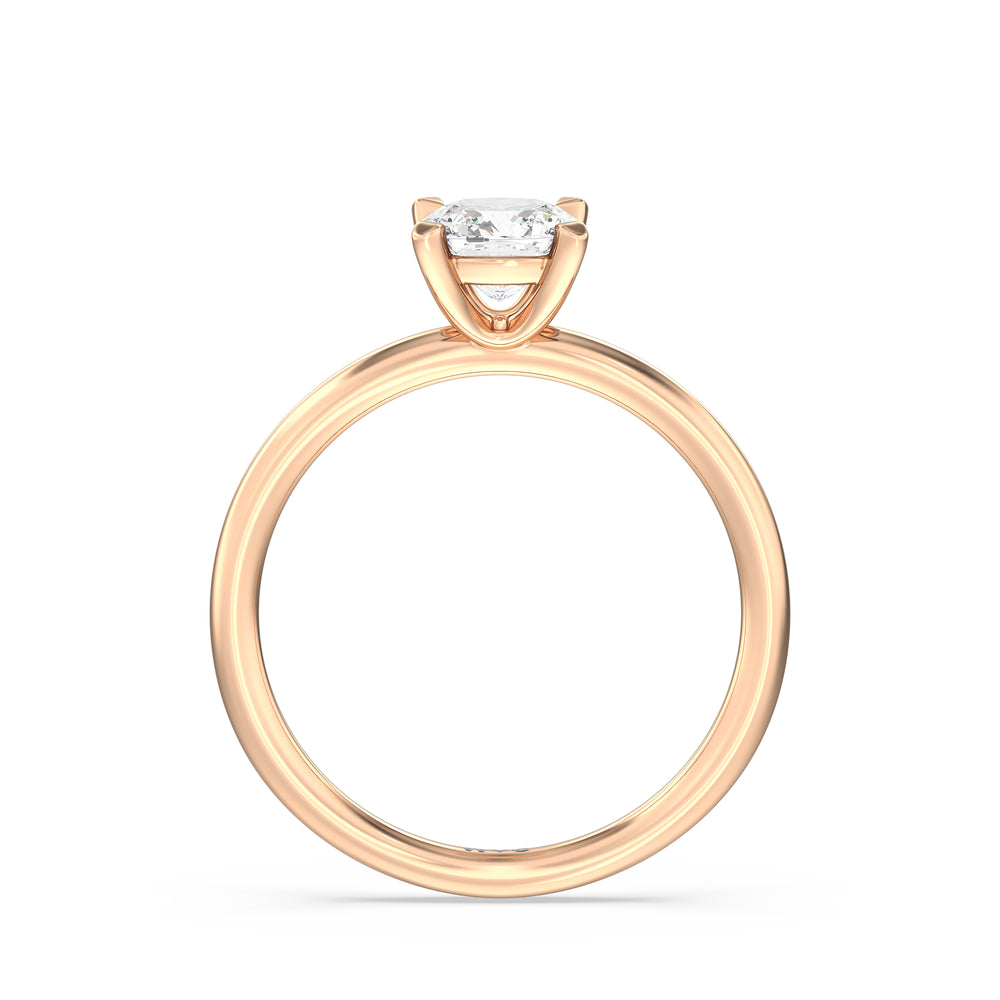 The Lyra Engagement Ring with Cushion Cut Diamond in 14KT Rose Gold view 2
