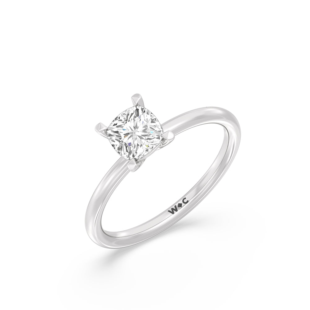 The Lyra Engagement Ring with Cushion Cut Diamond in 14KT Platinum view 3

