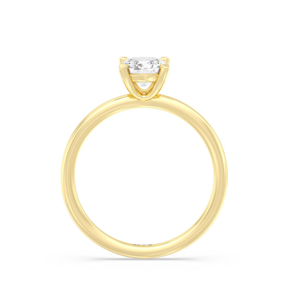 The Lyra Engagement Ring with Cushion Cut Diamond in 14KT Yellow Gold view 2
