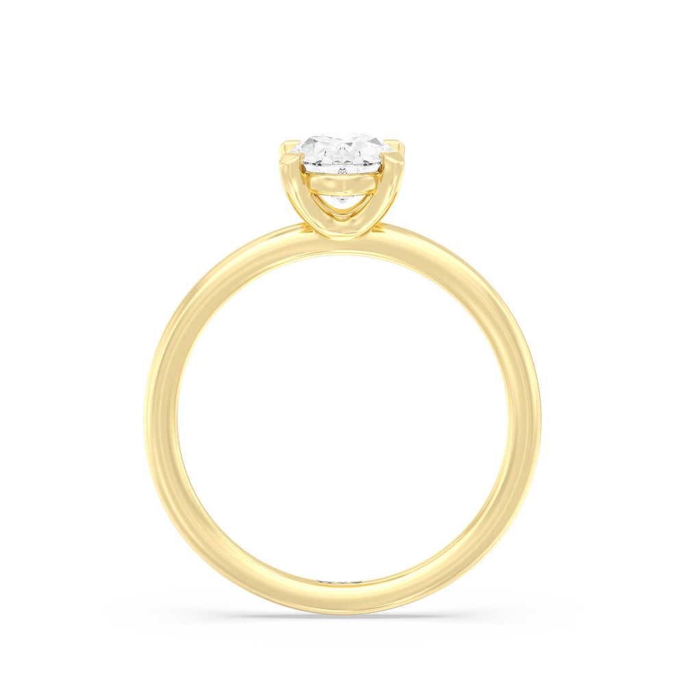 The Lyra Engagement Ring with Oval Cut Diamond in 14KT Yellow Gold view 2
