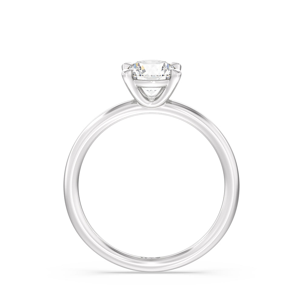 The Lyra Engagement Ring with Round Cut Diamond in 14KT Platinum view 2
