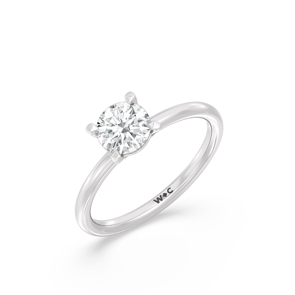 The Lyra Engagement Ring with Round Cut Diamond in 14KT Platinum view 3

