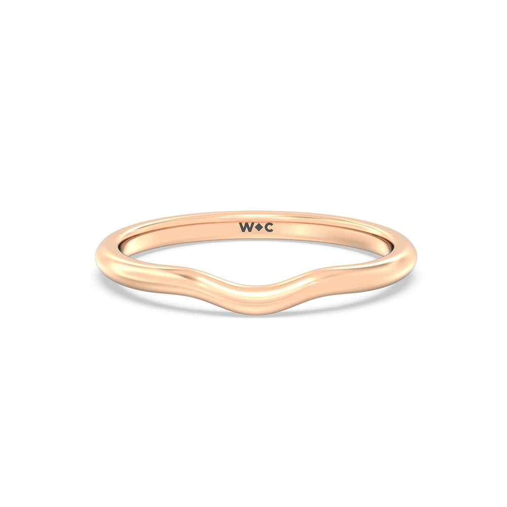 The Eliza Wedding Band with 18KT Rose Gold Cut Diamond in 14KT Rose Gold view 1
