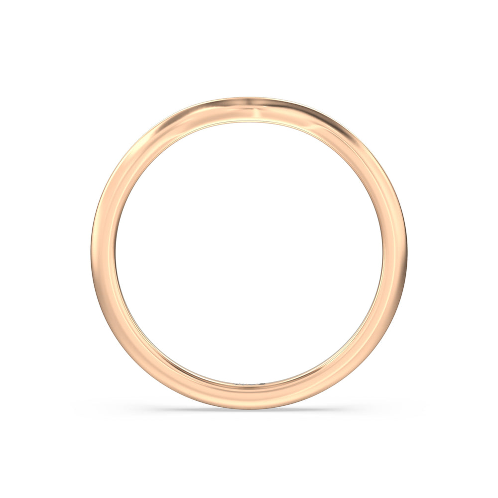 The Eliza Wedding Band with 18KT Rose Gold Cut Diamond in 14KT Rose Gold view 2
