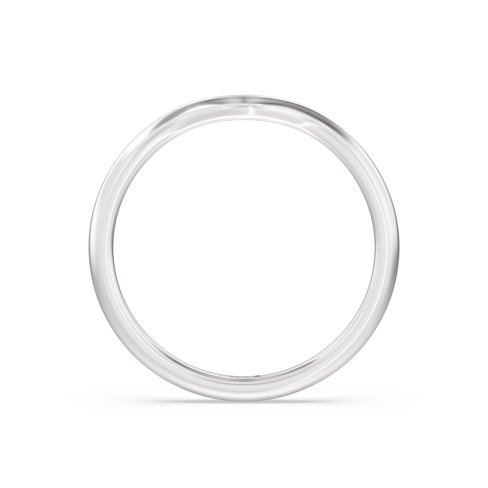 The Eliza Wedding Band with Platinum Cut Diamond in 14KT Platinum view 2
