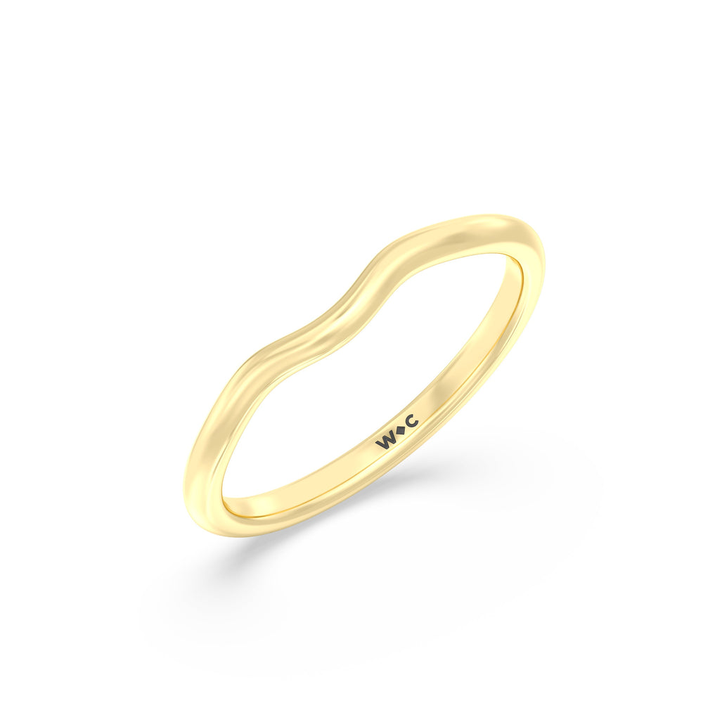 The Eliza Wedding Band with 18KT Yellow Gold Cut Diamond in 14KT Yellow Gold view 3

