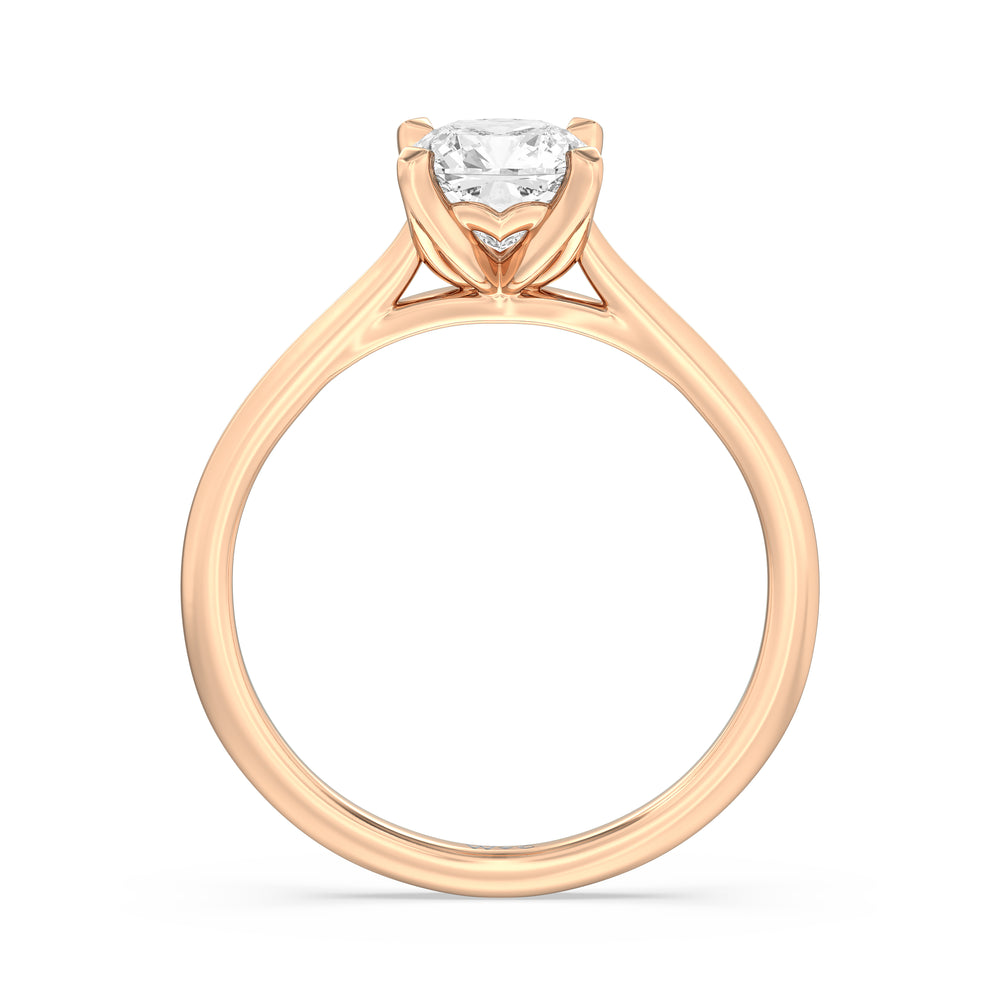 The Eliza Engagement Ring with Cushion Cut Diamond in 14KT Rose Gold view 2
