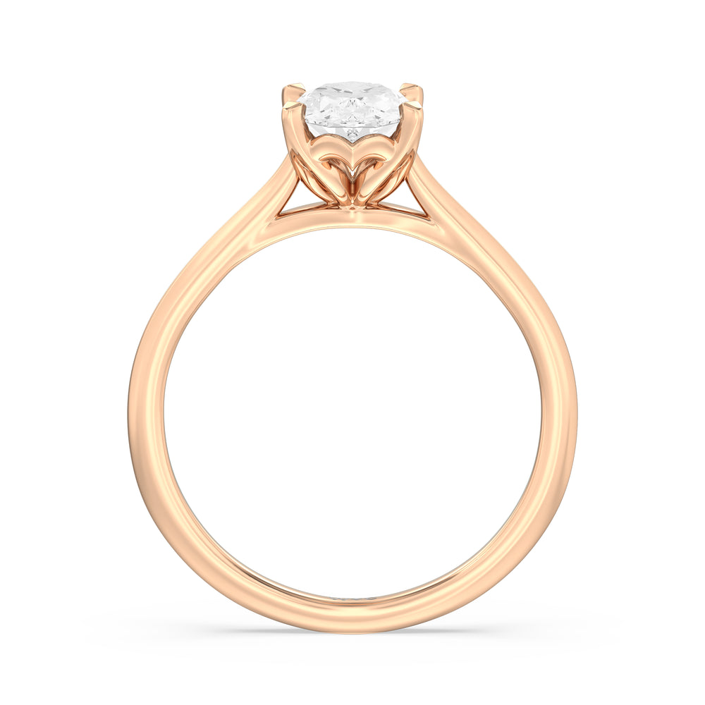 The Eliza Engagement Ring with Oval Cut Diamond in 14KT Rose Gold view 2
