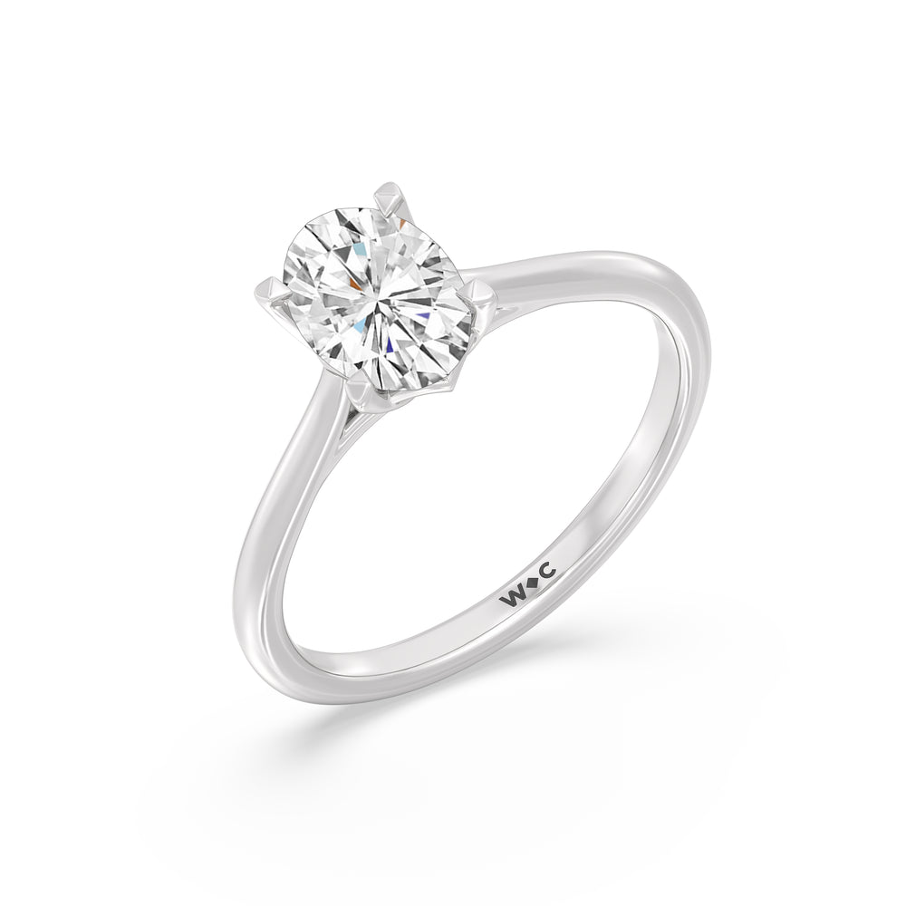 The Eliza Engagement Ring with Oval Cut Diamond in 14KT Platinum view 3
