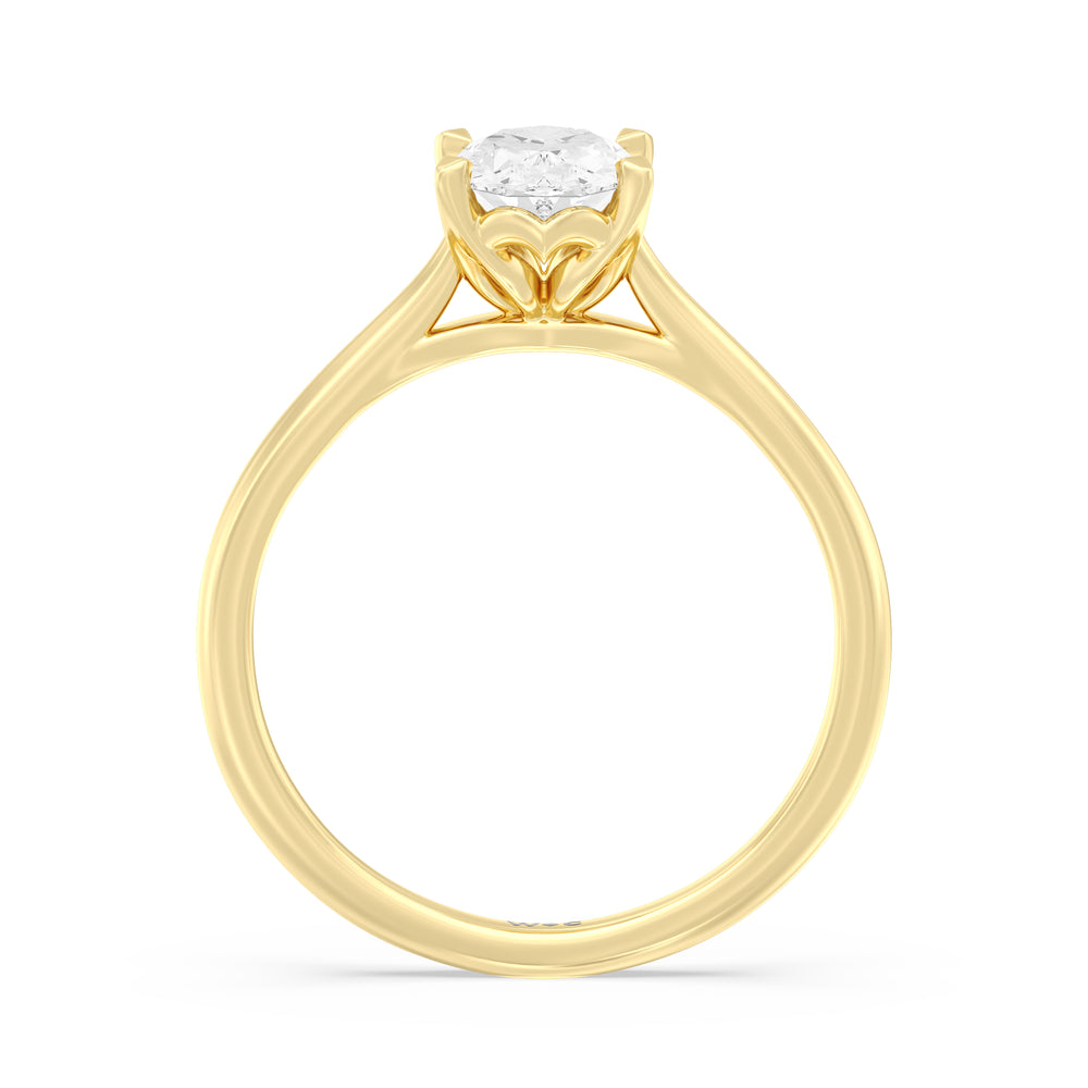 The Eliza Engagement Ring with Oval Cut Diamond in 14KT Yellow Gold view 2
