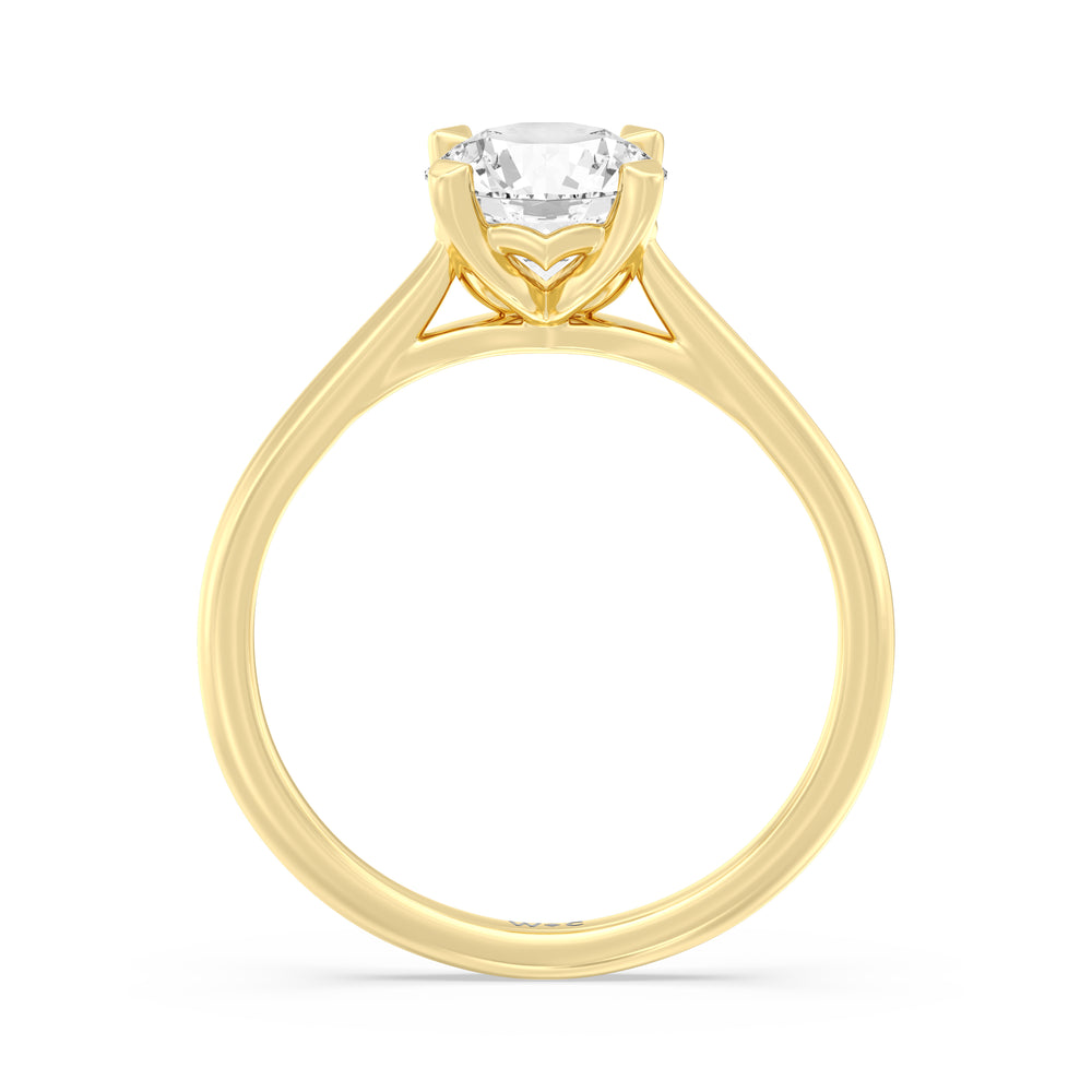 The Eliza Engagement Ring with Round Cut Diamond in 14KT Yellow Gold view 2
