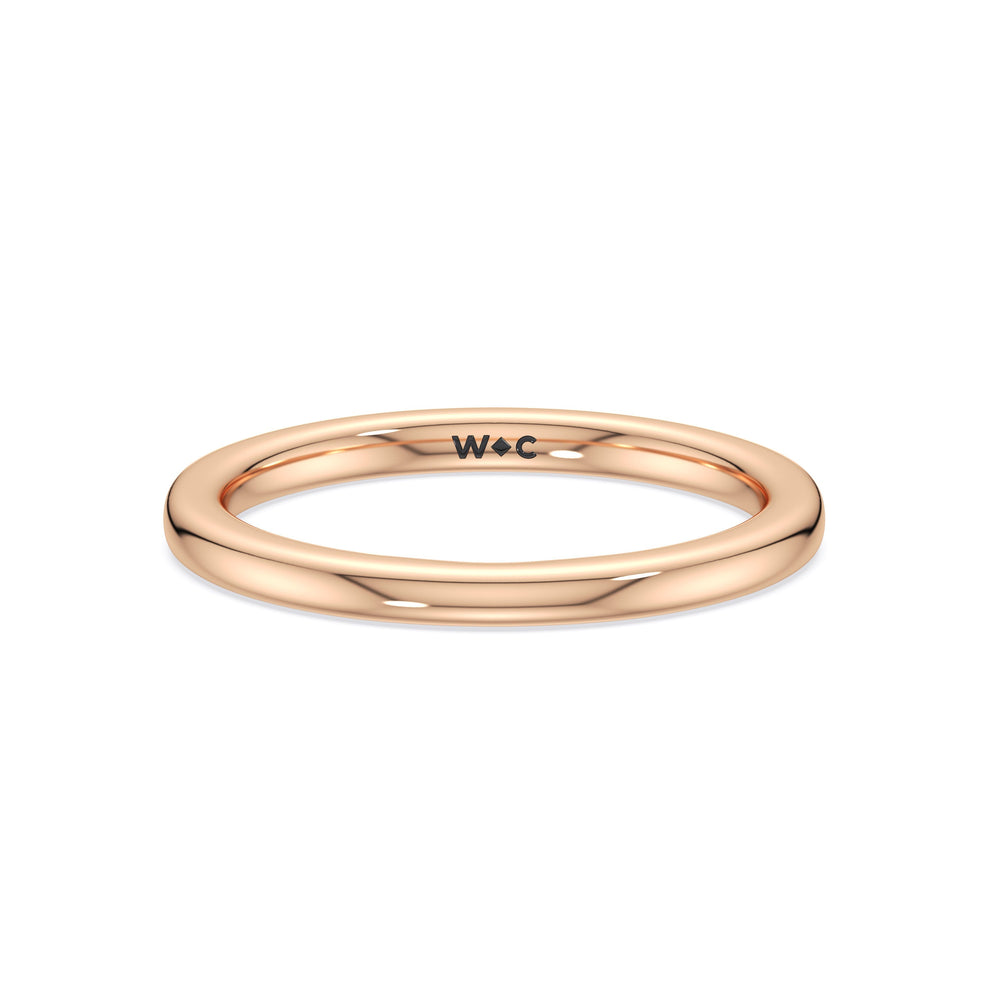 The Iris Wedding Band with 18KT Rose Gold Cut Diamond in 14KT Rose Gold view 1
