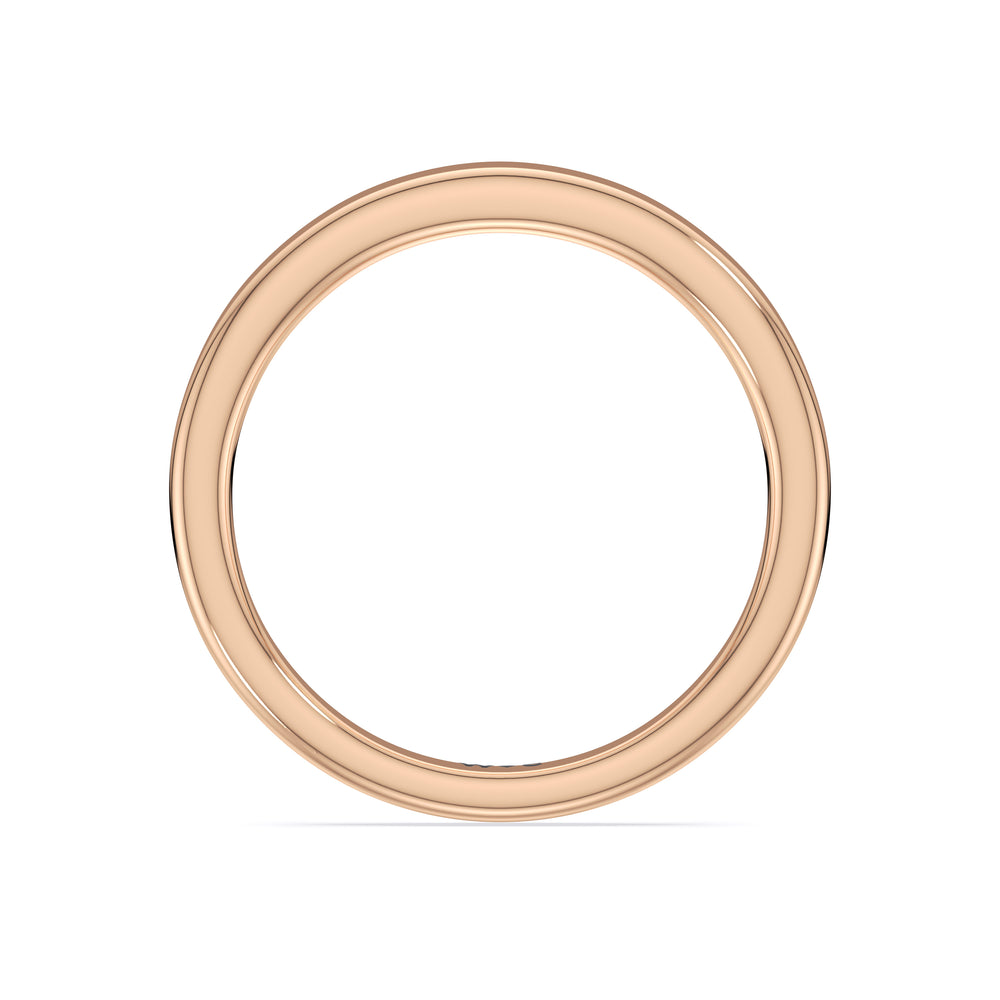 The Iris Wedding Band with 18KT Rose Gold Cut Diamond in 14KT Rose Gold view 2
