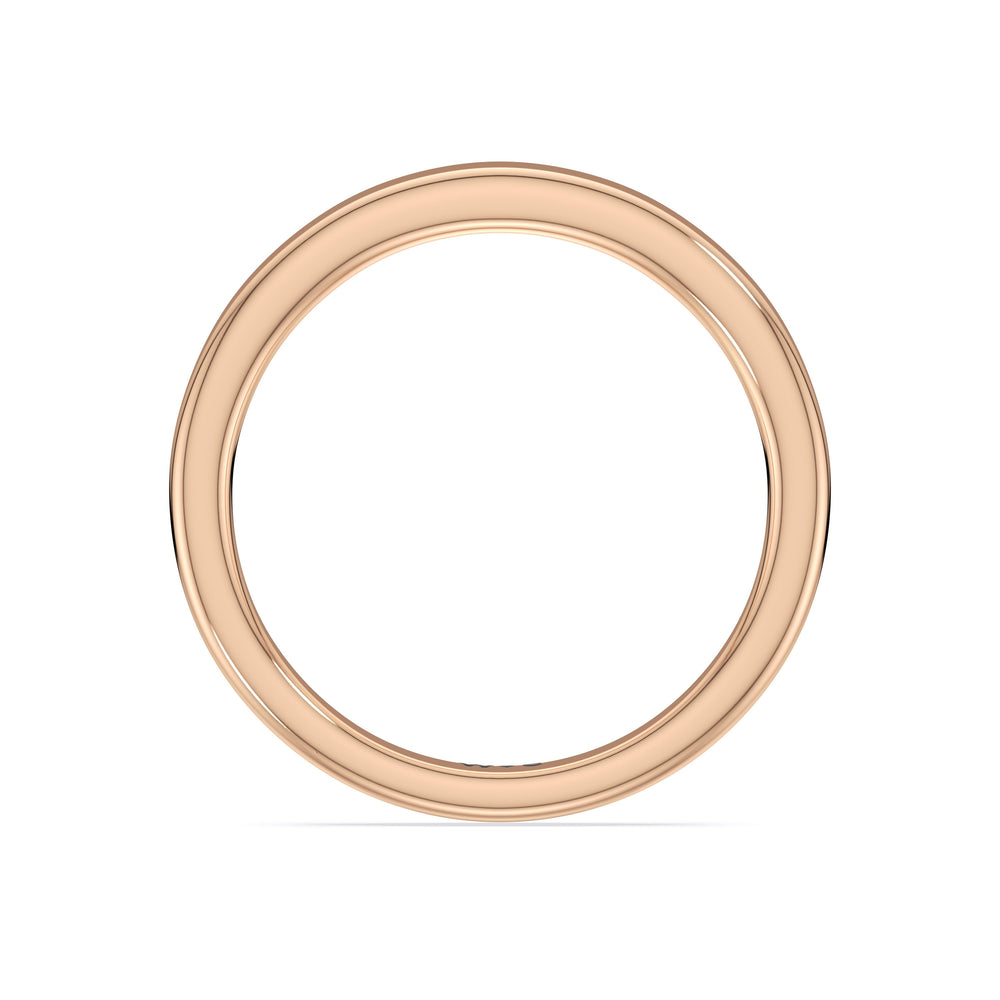 The Iris Wedding Band with 18KT Rose Gold Cut Diamond in 14KT Rose Gold view 2
