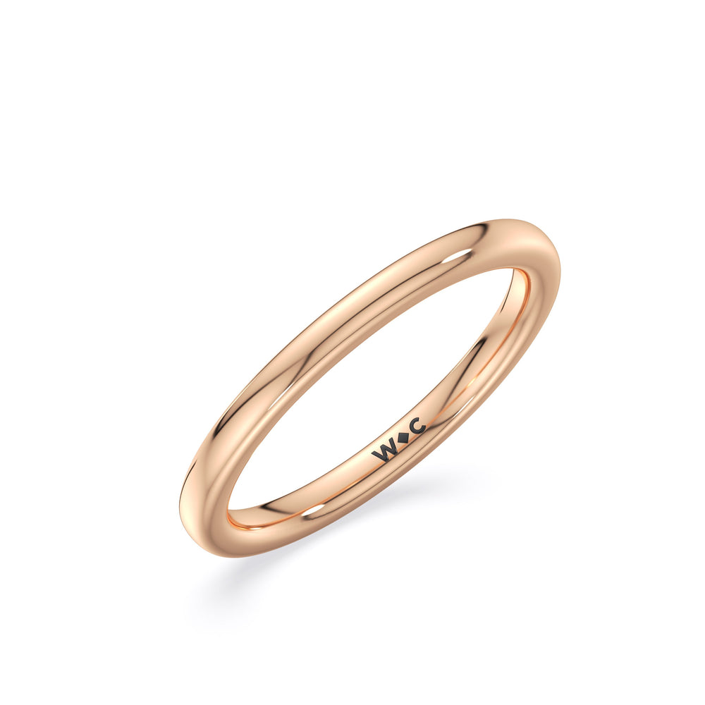 The Iris Wedding Band with 18KT Rose Gold Cut Diamond in 14KT Rose Gold view 3
