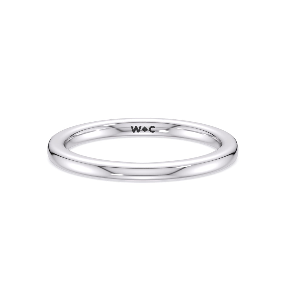 The Iris Wedding Band with Platinum Cut Diamond in 14KT Platinum view 1
