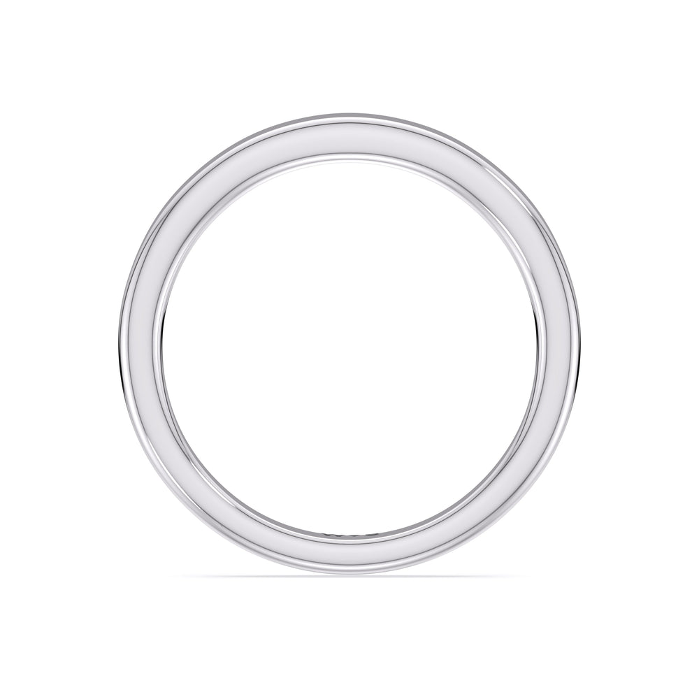 The Iris Wedding Band with Platinum Cut Diamond in 14KT Platinum view 2
