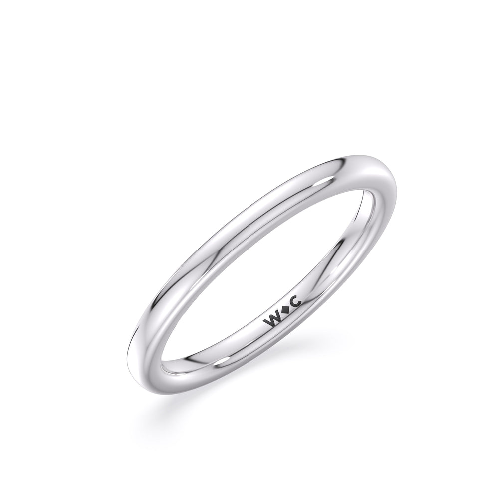 The Iris Wedding Band with Platinum Cut Diamond in 14KT Platinum view 3
