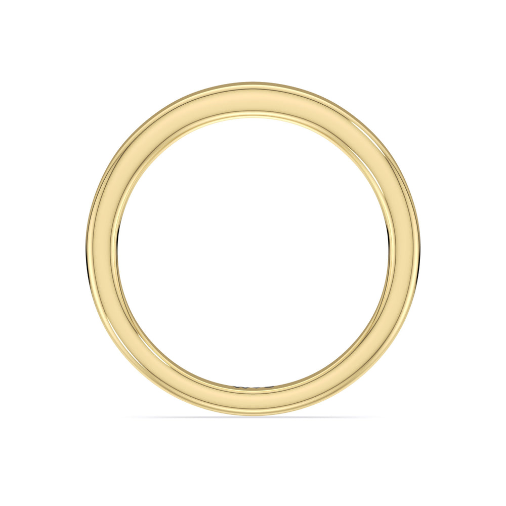 The Iris Wedding Band with 18KT Yellow Gold Cut Diamond in 14KT Yellow Gold view 2
