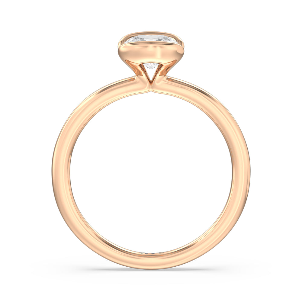 The Iris Engagement Ring with Cushion Cut Diamond in 14KT Rose Gold view 2
