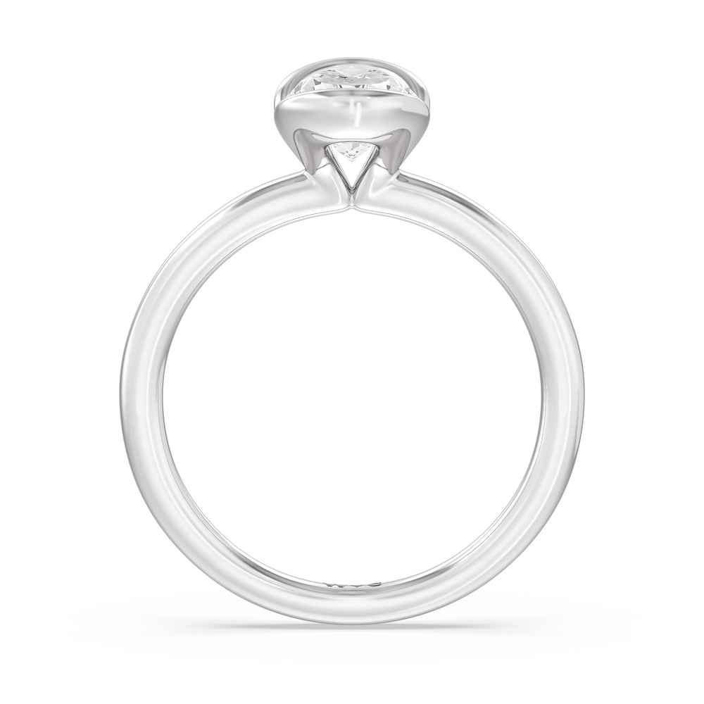 The Iris Engagement Ring with Oval Cut Diamond in 14KT Platinum view 2
