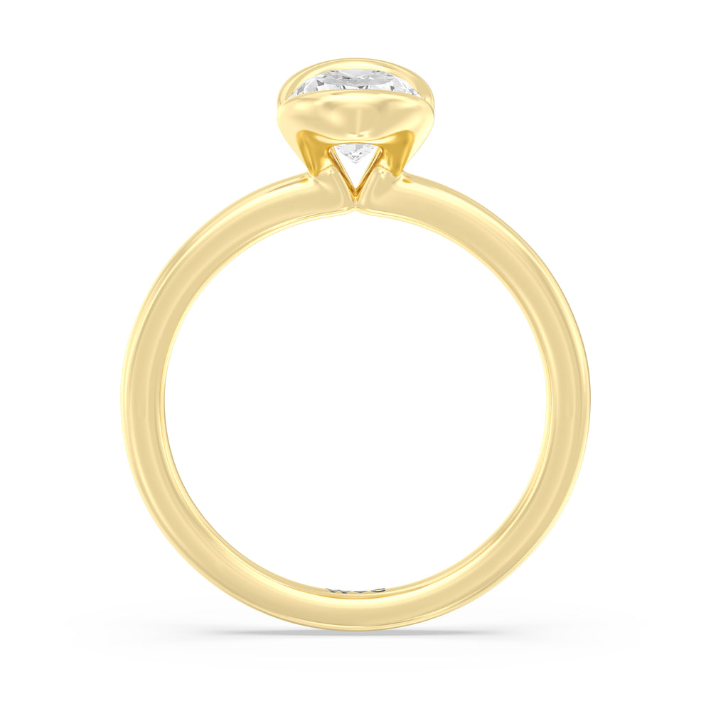 The Iris Engagement Ring with Oval Cut Diamond in 14KT Yellow Gold view 2
