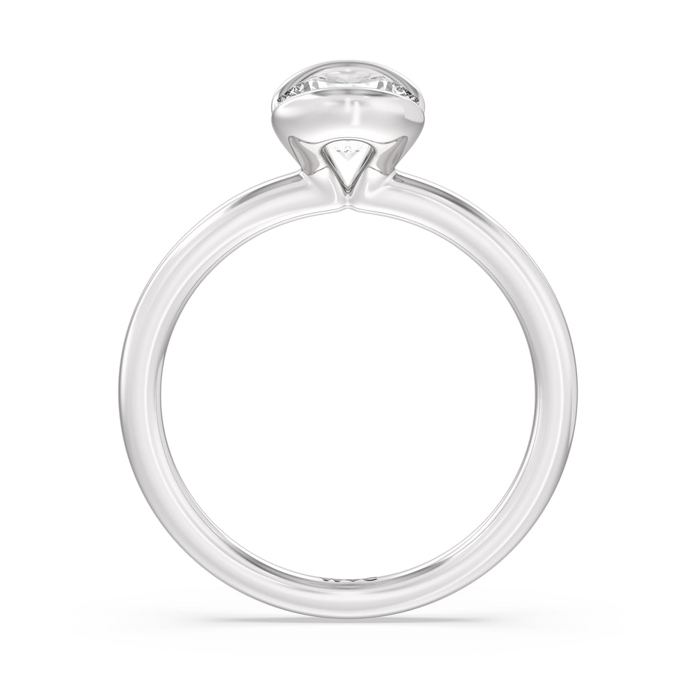 The Iris Engagement Ring with Round Cut Diamond in 14KT Platinum view 2
