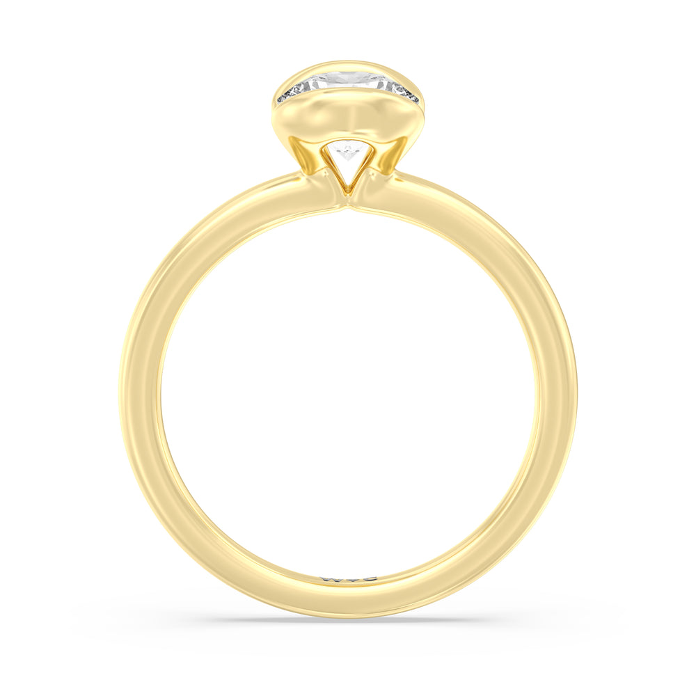 The Iris Engagement Ring with Round Cut Diamond in 14KT Yellow Gold view 2
