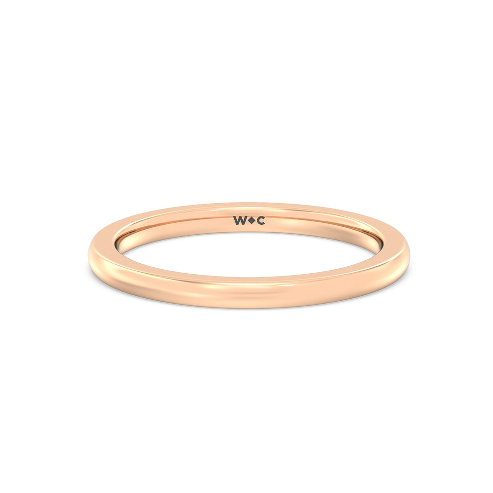 The Emily Wedding Band with 18KT Rose Gold Cut Diamond in 14KT Rose Gold view 1
