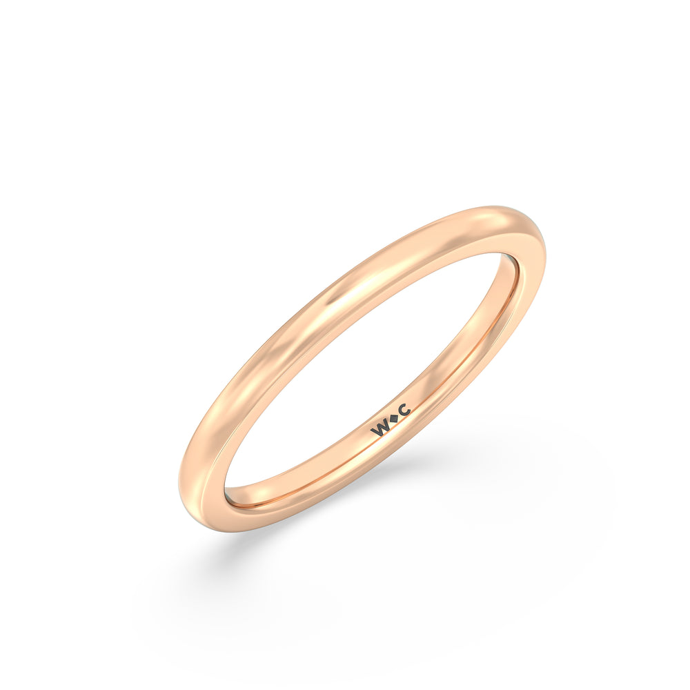The Emily Wedding Band with 18KT Rose Gold Cut Diamond in 14KT Rose Gold view 3
