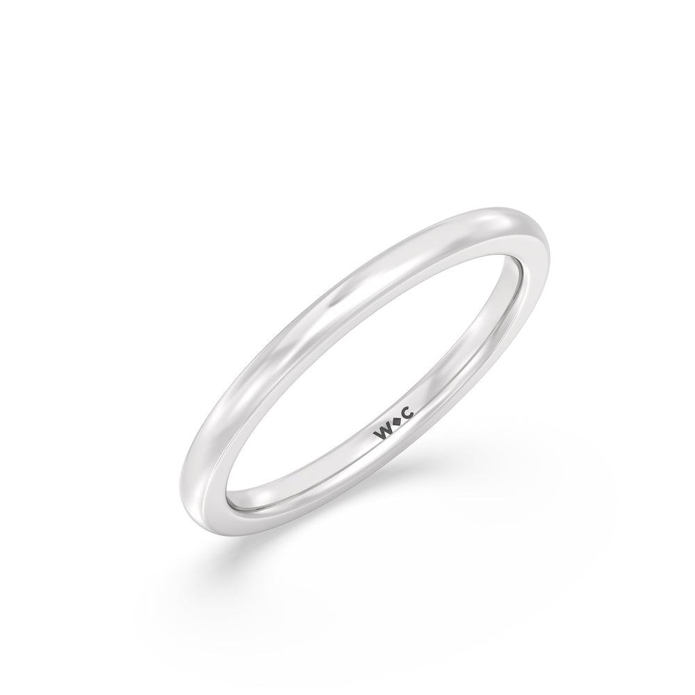 The Emily Wedding Band with Platinum Cut Diamond in 14KT Platinum view 3
