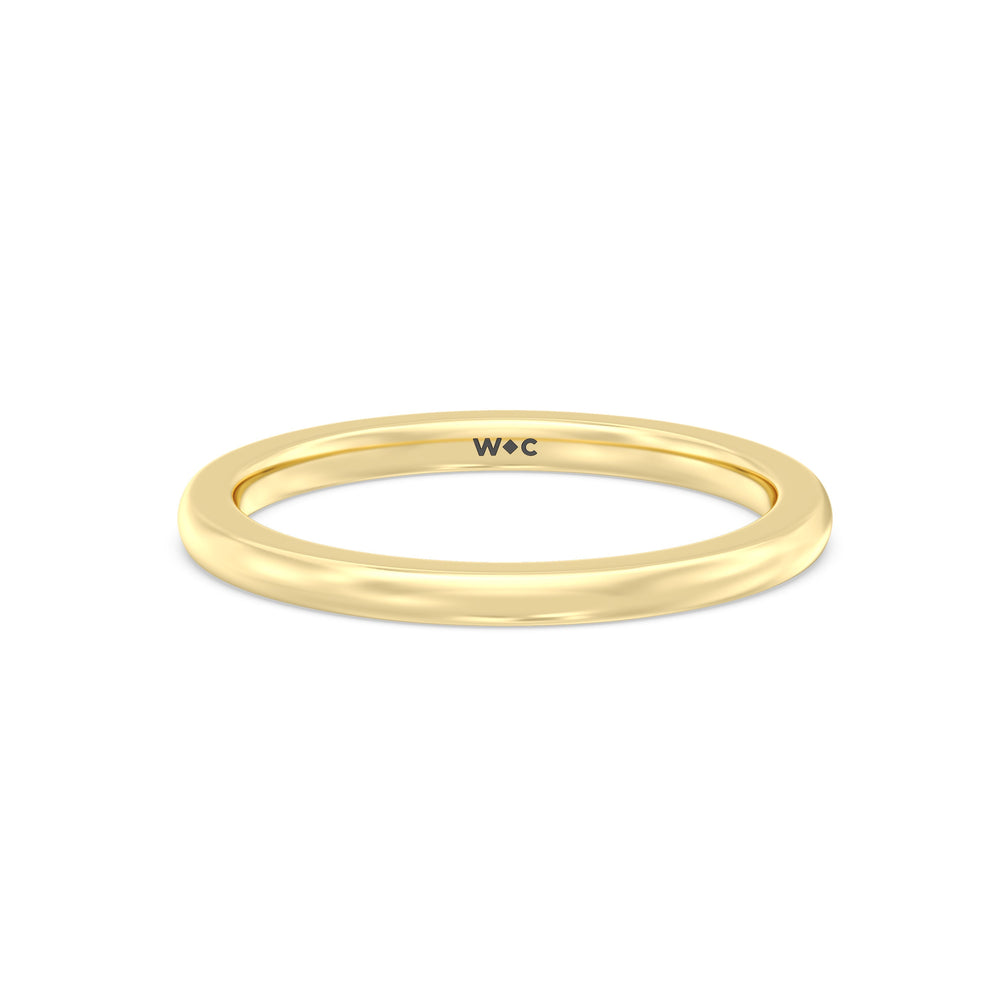 The Emily Wedding Band with 18KT Yellow Gold Cut Diamond in 14KT Yellow Gold view 1
