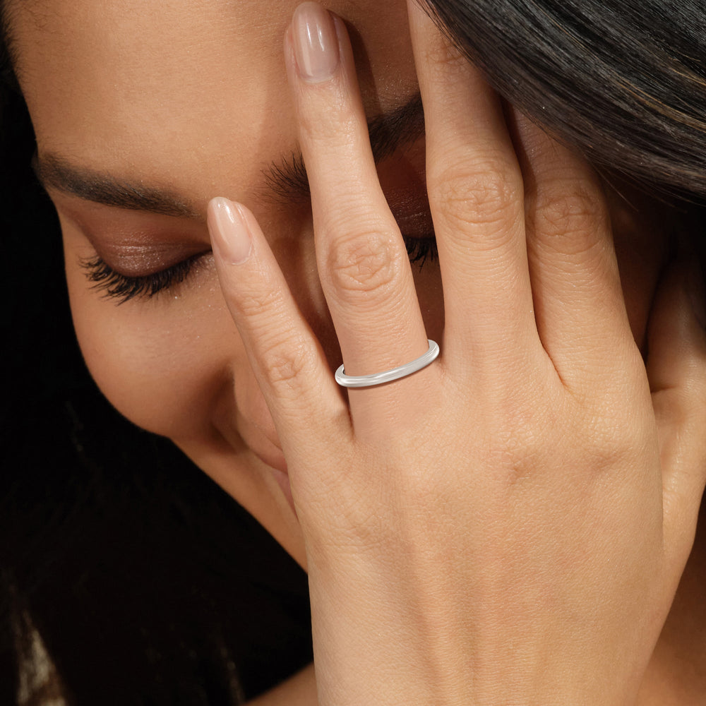 The Emily Wedding Band with 18KT Rose Gold Cut Diamond in 14KT Rose Gold view 5
