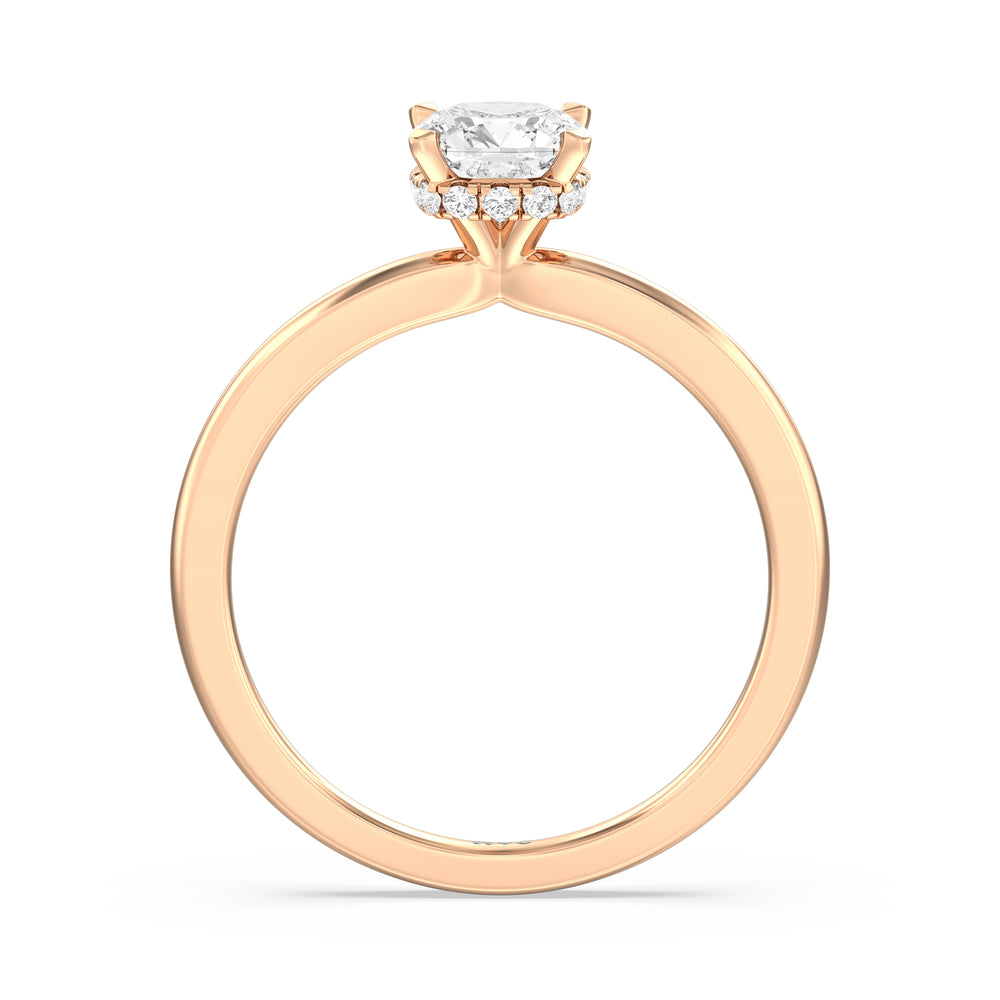 The Emily Engagement Ring with Cushion Cut Diamond in 14KT Rose Gold view 2
